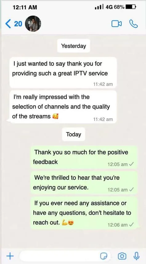 TrimixIPTV customer review on WhatsApp 9