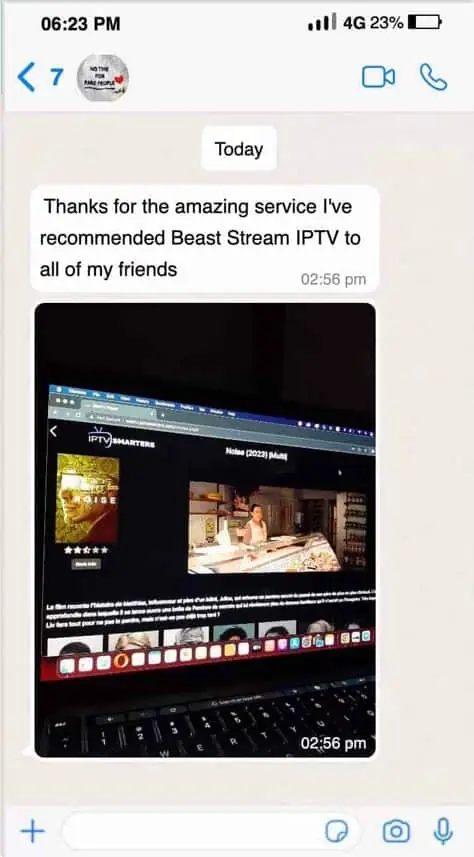 TrimixIPTV customer review on WhatsApp 5