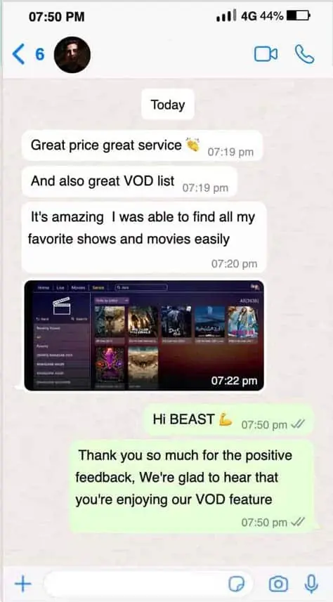 TrimixIPTV customer review on WhatsApp 6